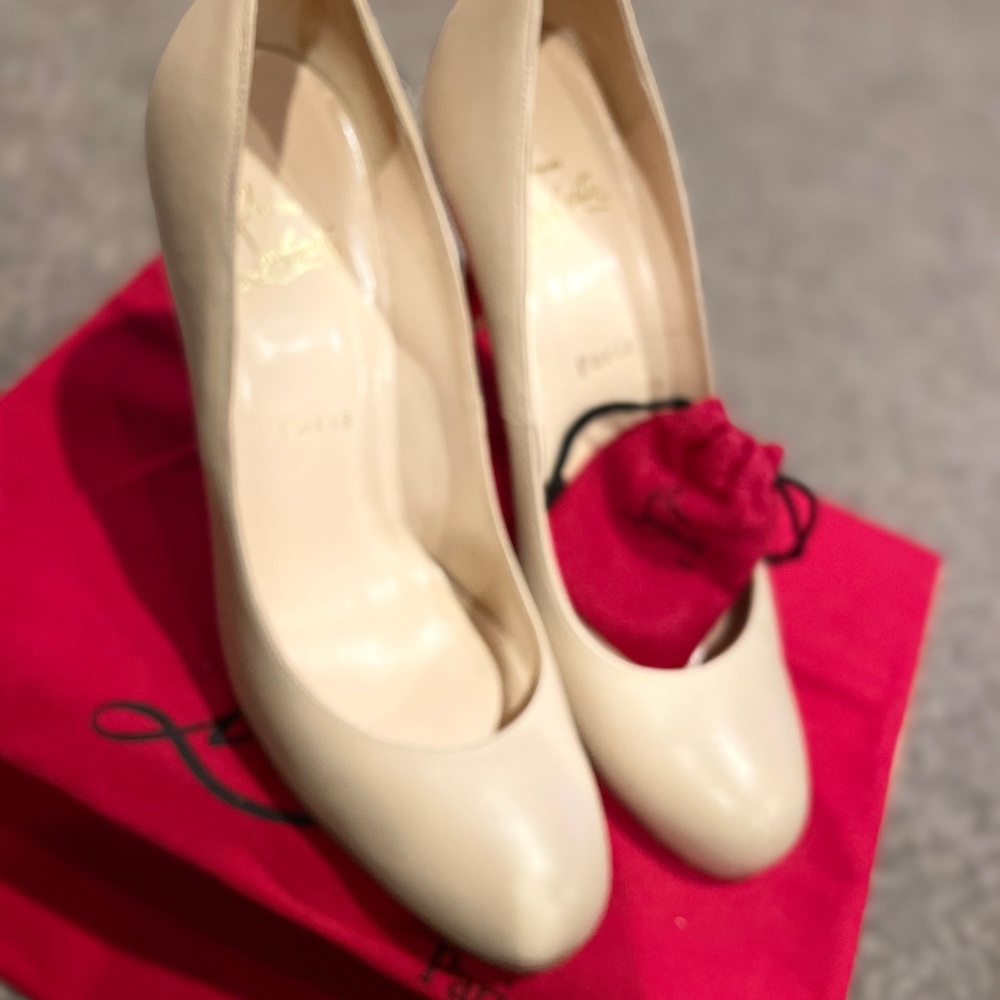 Cream color Christian Louboutin heels